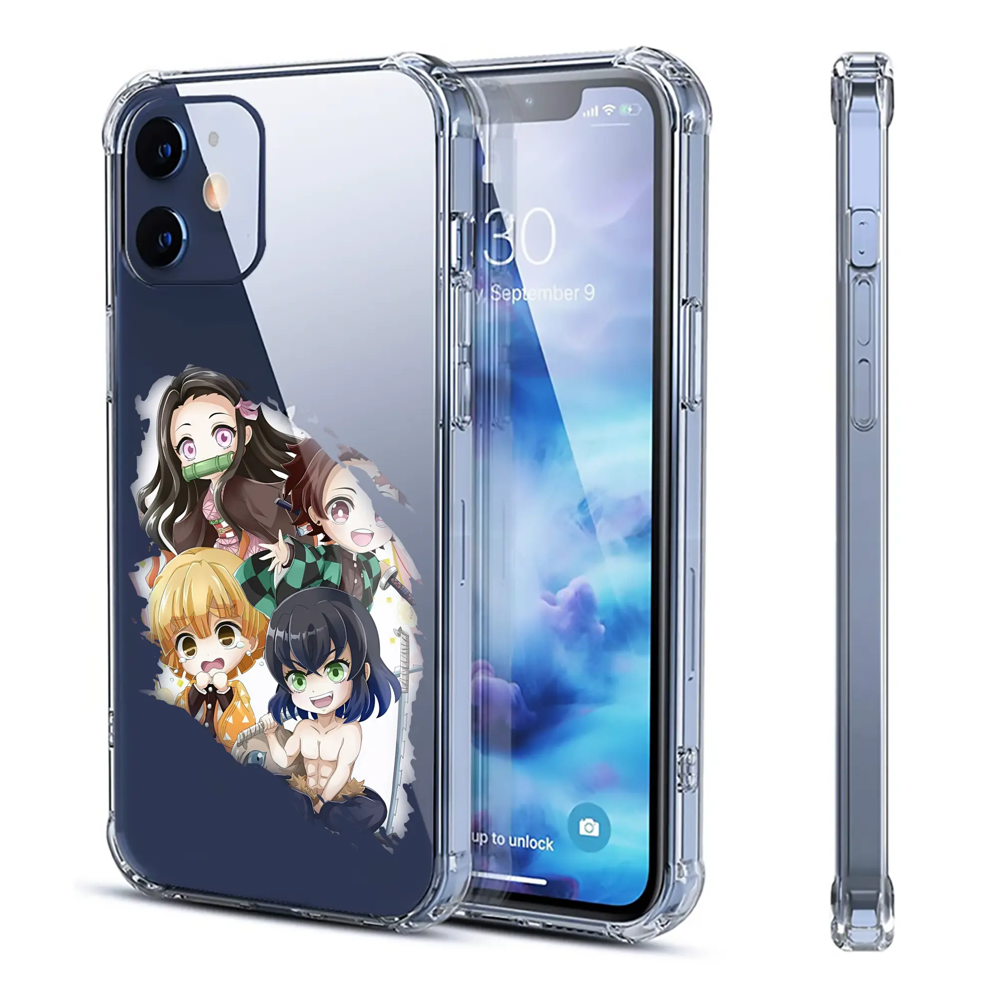 鬼滅の刃 グッズ,竈門 禰豆子 - IPhone 12シリーズ対応 ・ 透明スマホケース ・ クリアソフトケース ・ TPU素材 ・ 耐衝撃 ・ 高密着 ・ 防汚 防指紋 ・ 簡単着脱